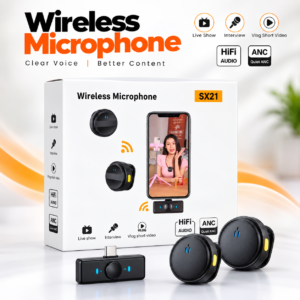 SX21-New 2-in-1 Wireless Lavalier Microphone